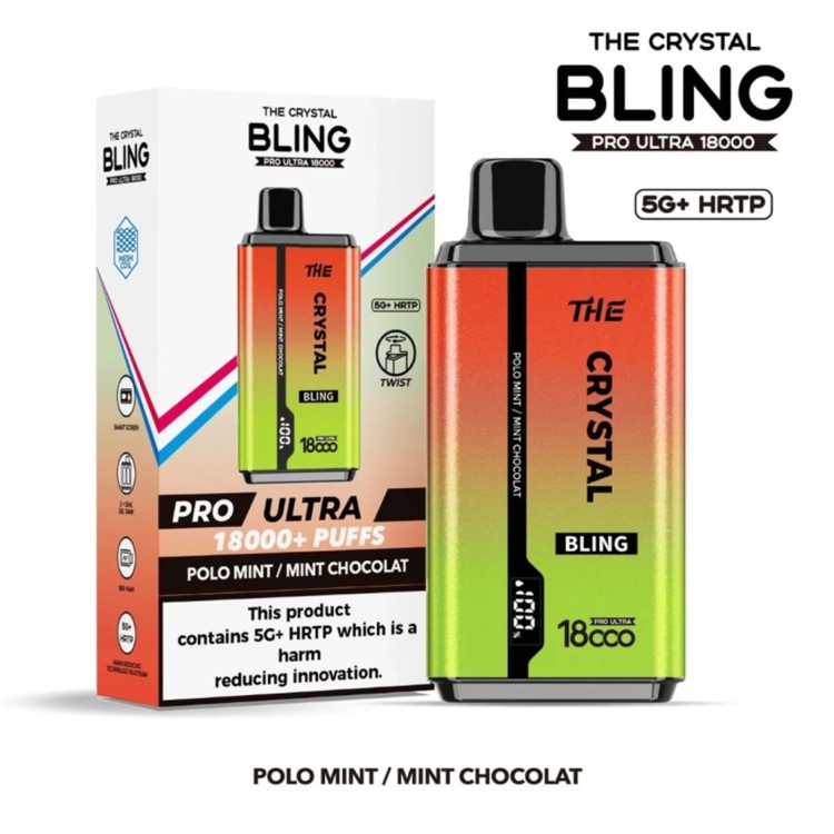 The Crystal Bling 18000 Puff 0mg Polo Mint and After Eight