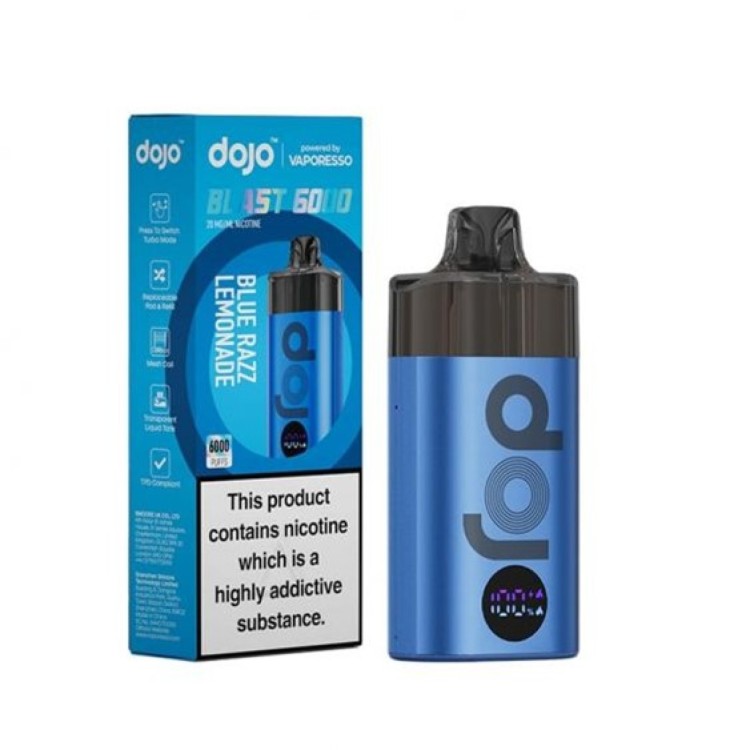 Vaporesso Dojo Blast 6000 Device Blue Razz Lemonade 10mg