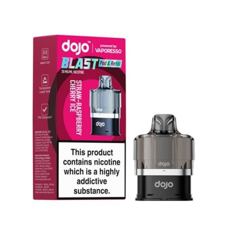 Vaporesso Dojo Blast Pod Straw Raspberry Cherry Ice 10mg