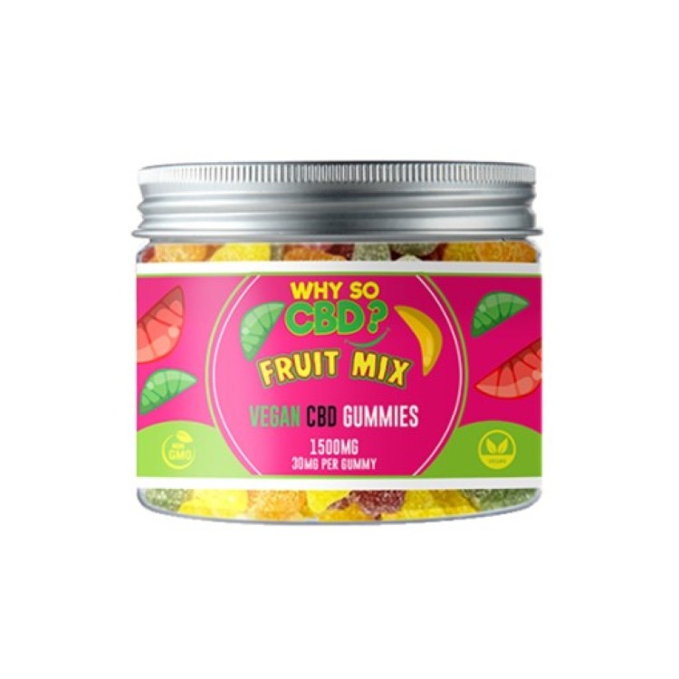Why So CBD Fruit Mix Gummies 1500MG (32MG Per Gummy)