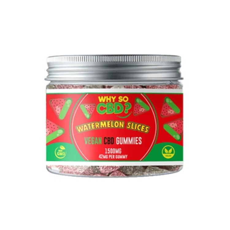 Why So CBD Watermelon Slices Gummies 1500MG (48MG Per Gummy)